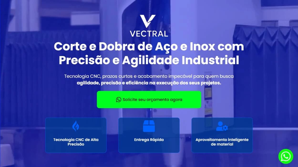 Site Vectral apresentado em um notebook