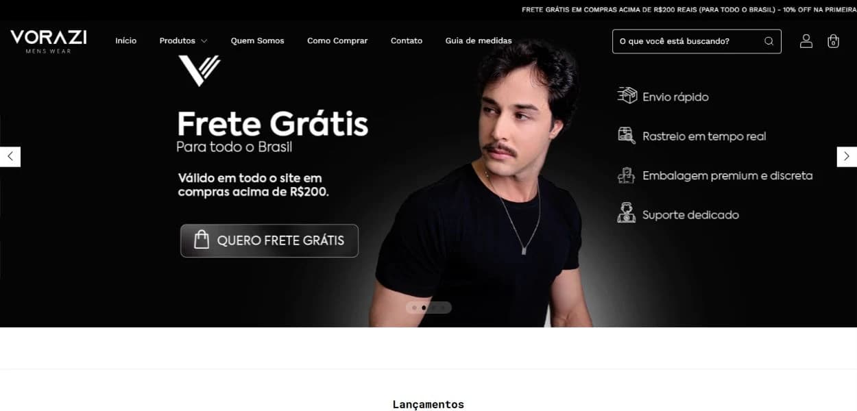 Site Vorazi apresentado em um notebook